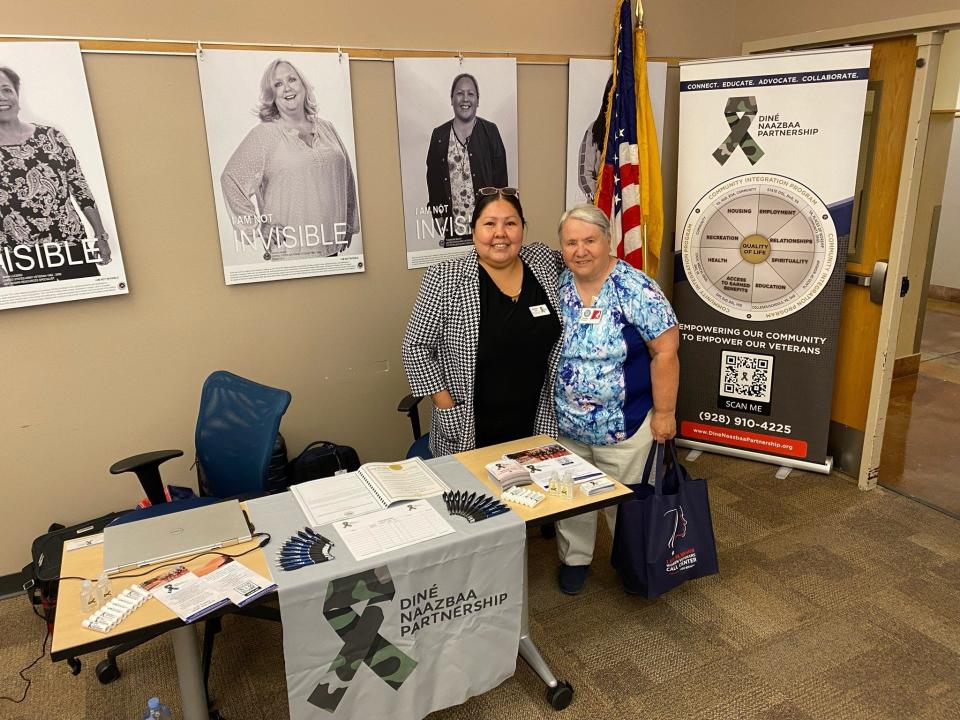 Bernadine Tyler, program lead for the Diné Naazbaa Partnership, says her veteran-focused organization takes a four-step approach to helping Navajo veterans: connect, educate, advocate and collaborate.