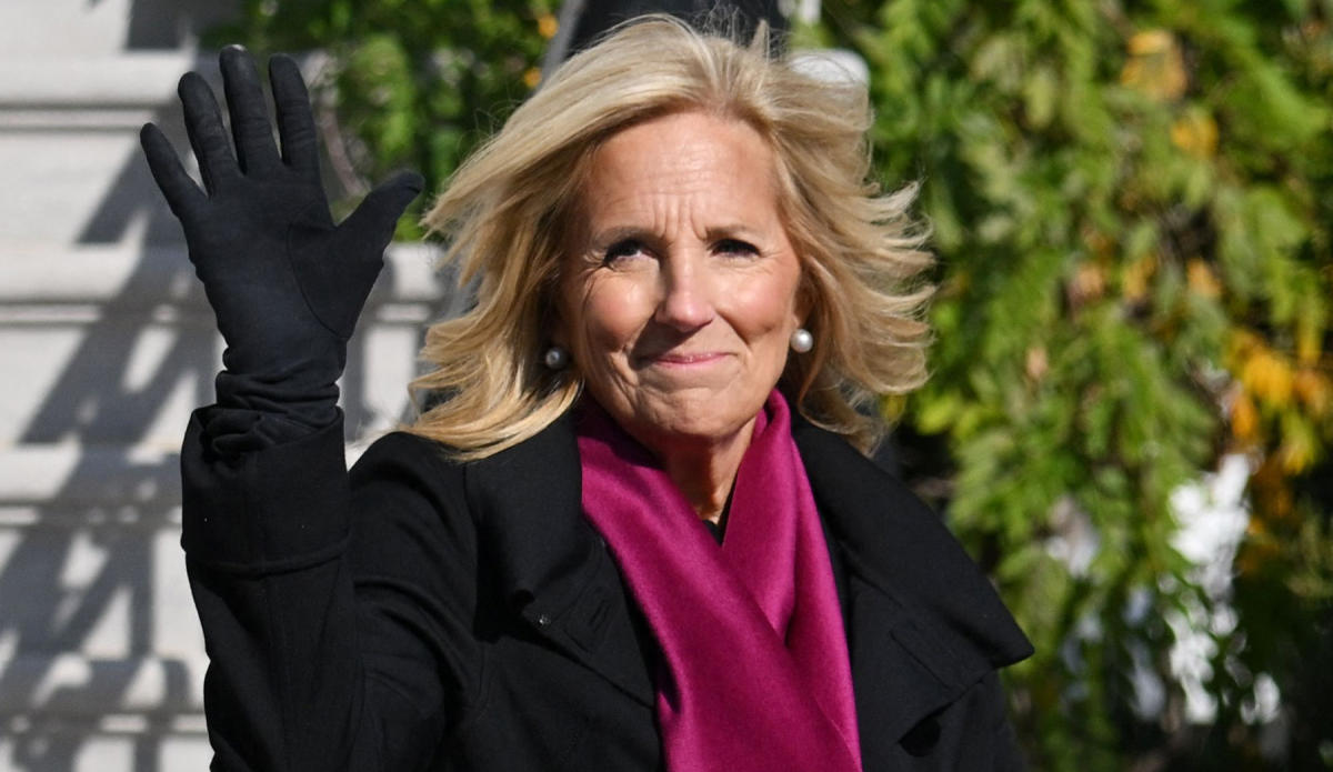 Jill Biden Sharpens Up for Winter With a Cozy Spin On Classic