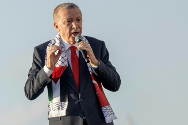 Turkish President Recep Tayyip Erdogan said he was 'writing off' Israeli Prime Minister Benjamin Netanyahu (YASIN AKGUL)