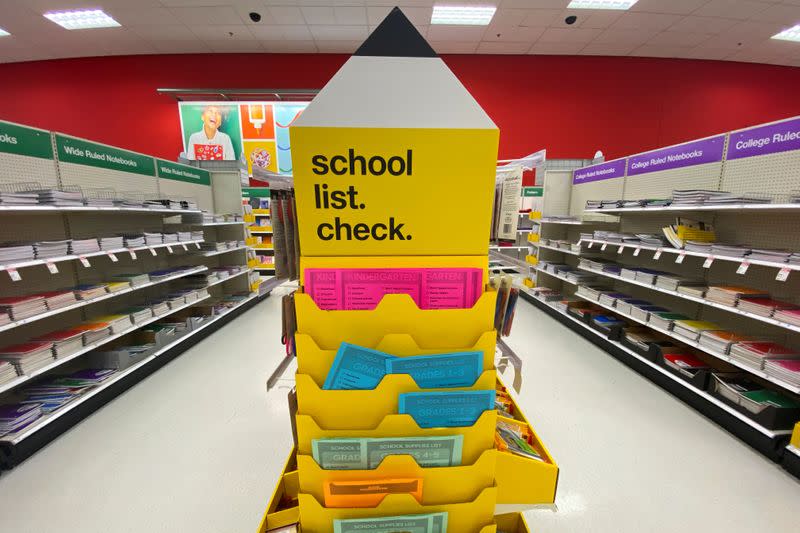 Back to school suppiles for sale in U.S. department stores