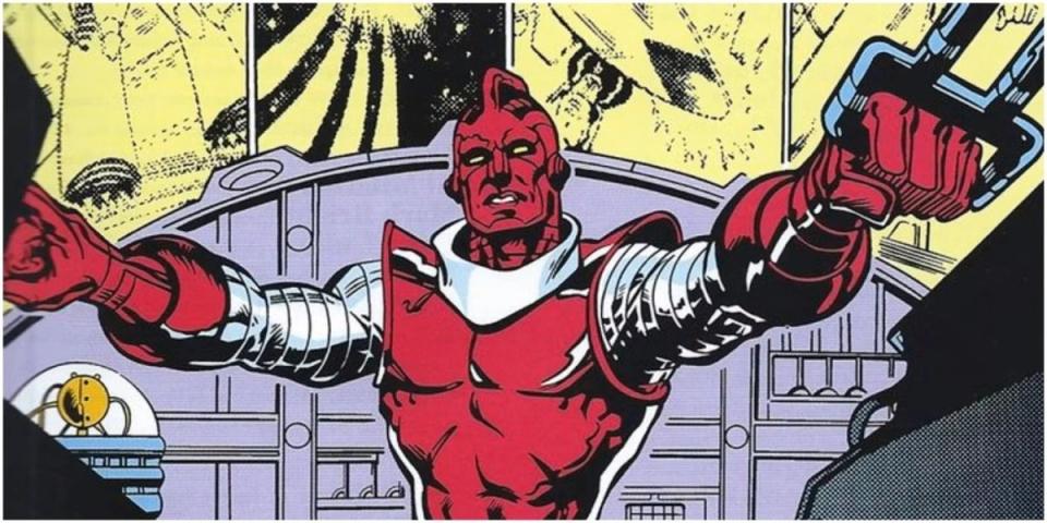 The High Evolutionary controls his genetic manipulation machines. 