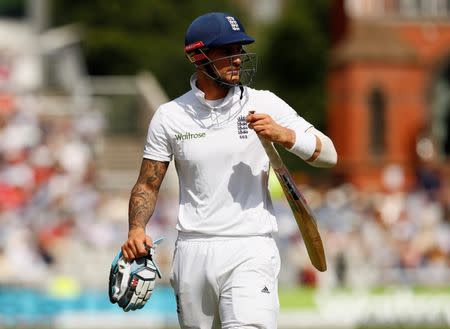 Britain Cricket - England v Pakistan - Second Test - Emirates Old Trafford - 22/7/16 England's Alex Hales looks dejected after losing his wicket Action Images via Reuters / Jason Cairnduff Livepic