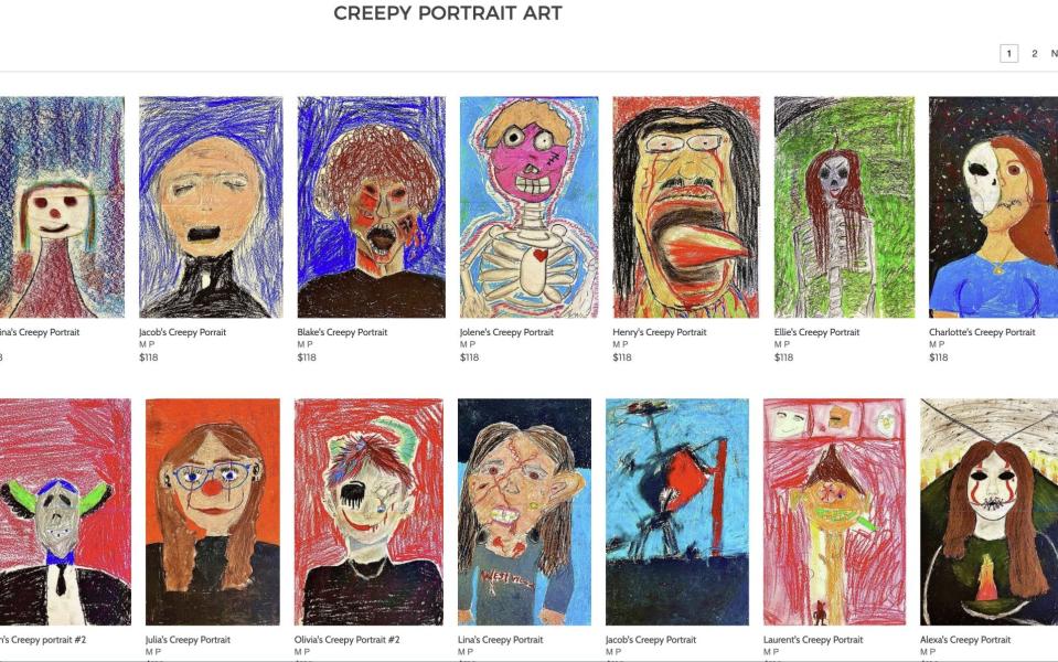 Mr Perron sells the children’s artwork on coffee mugs, mobile phone cases and clothing on his website