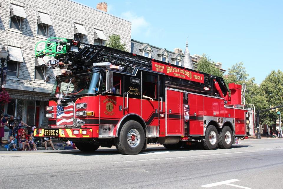 Waynesboro's ladder truck is pictured here in a downtown parade.