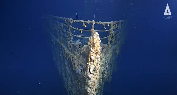 Badly deteriorating skeleton of the ship