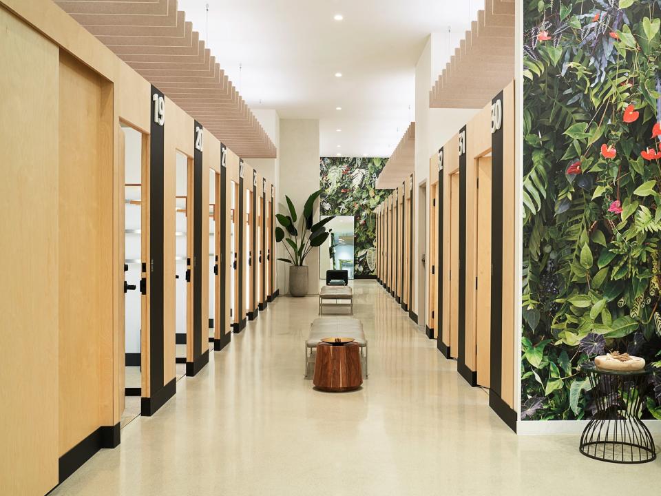 The fitting rooms at the store.