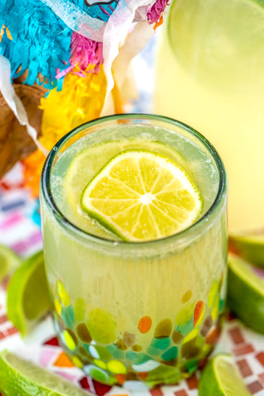 <p>A cheerful elixir made with Limeade, Lemonade, orange extract, Sprite, water and tequila. </p><p><strong>Get the recipe: <a href="https://www.plainchicken.com/2019/04/margarita-punch.html" rel="nofollow noopener" target="_blank" data-ylk="slk:Margarita Punch;elm:context_link;itc:0;sec:content-canvas" class="link rapid-noclick-resp">Margarita Punch</a></strong></p>