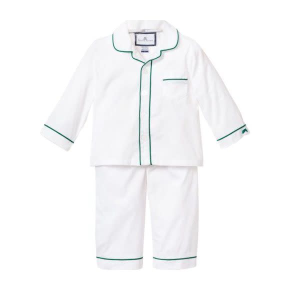 White Pajamas, Forest Green Double Piping