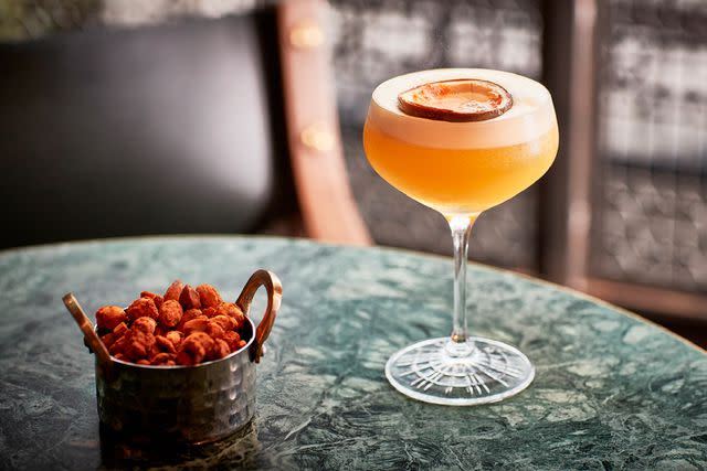 <p>Rebecca Hope</p> The Junoon cocktail at Soma, which incorporates Indian flavors into its drinks program