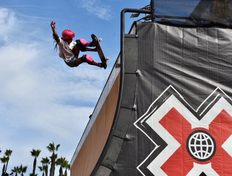 Arissa Trew of Australia won the women's vert at the X Games held at the Ventura County Fairgrounds on Saturday. It was the first women's vert held at the games since 2010.