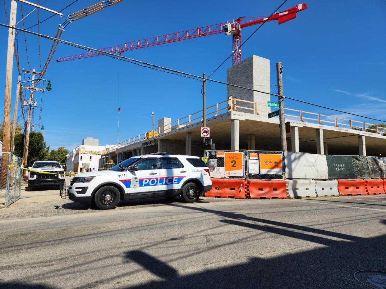 A construction worker died Wednesday after suffering an injury at a work site in German Village.