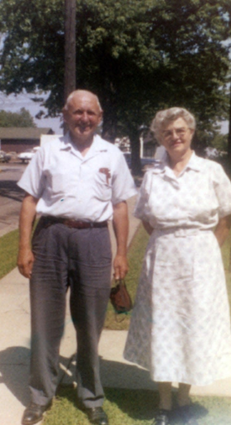 An undated photo of Ernst and Ella Stuckey. Ernst Stuckey grew up in Prospect. After he married they moved to Marion and had five children. They strongly believed in the value of higher education.