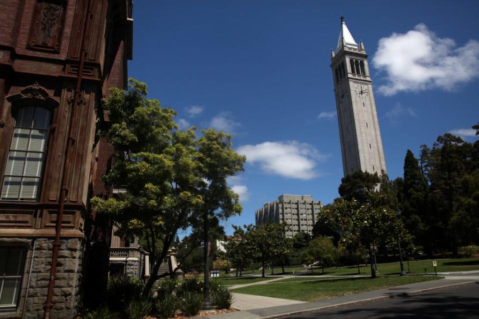The U.C. Berkeley campus sits empty on July 22, 2020 in Berkeley, California. U.C. Berkeley announced plans on Tuesday to move to online education for the start of the school’s fall semester due to the coronavirus COVID-19 pandemic. (Photo by Justin Sullivan/Getty Images)
