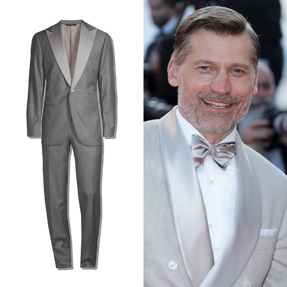 Nikolaj Caster-Waldau next to the suit that looks similar to the one he was wearing at Cannes Film Festival