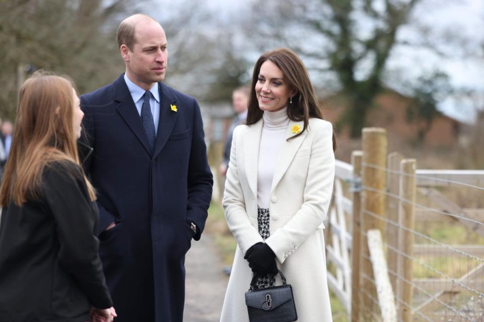 The Prince and Princess of Wales are visiting Wales this week ahead of St David’s Day (AP)