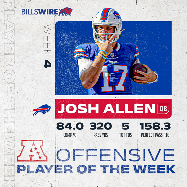 Josh Allen becomes the first Bills QB named AFC Player of the Week in 17  years