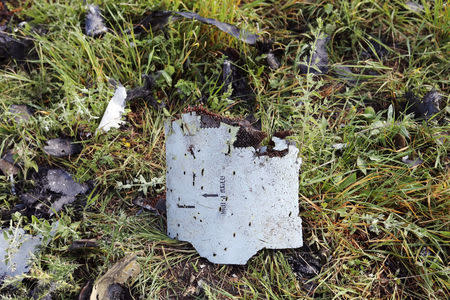 The remains of an Israeli drone are seen after it crashed in Beit Yahoun village, in southern Lebanon, March 31, 2018. REUTERS/ Hasan Shaaban