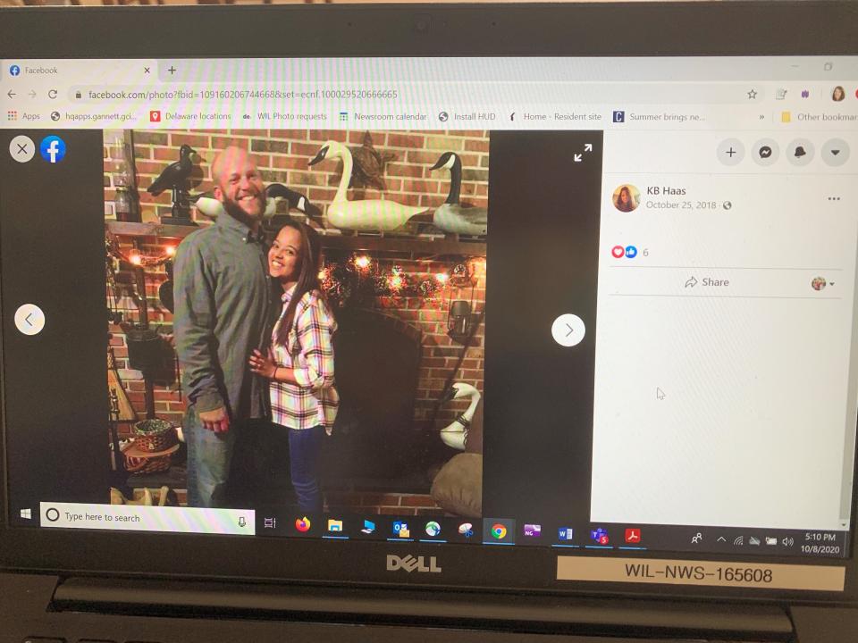 Kristie and Brandon Haas were married in 2017, according to posts on their Facebook pages. This photo was posted to Kristie Haas' account of the couple.