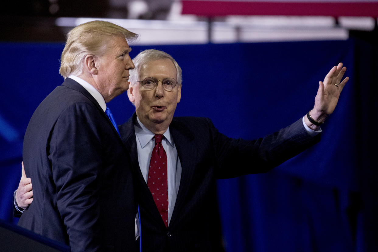 President Donald Trump has a friend in Senate Majority Leader Mitch McConnell when it comes to reshaping the federal judiciary. (Photo: ASSOCIATED PRESS)