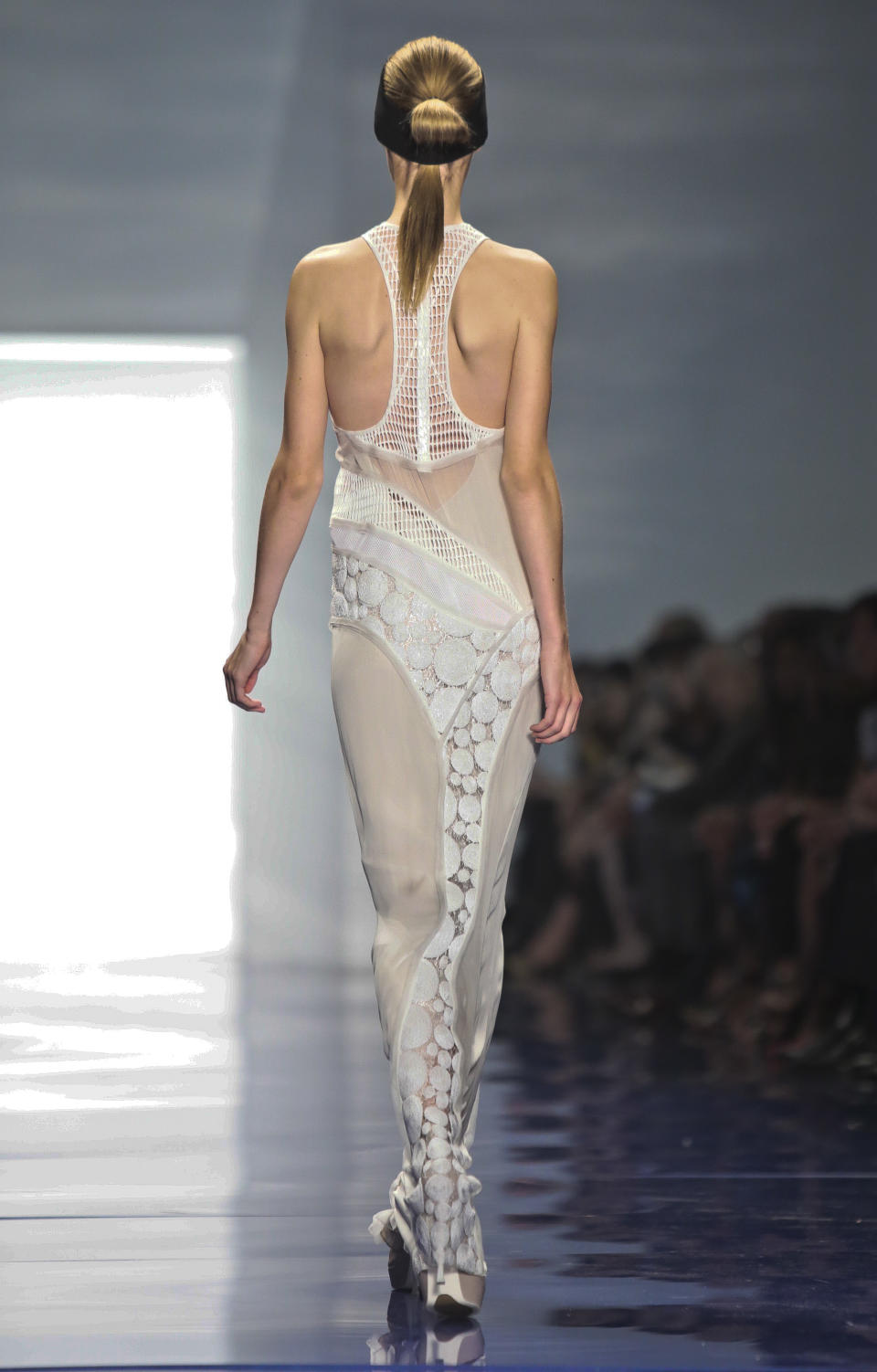 Fashion from the Vera Wang Spring 2014 collection is modeled on Tuesday, Sept. 10, 2013 in New York. (AP Photo/Bebeto Matthews)