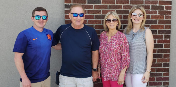 This was the last photo the family took together before Candace and Terry Ayers drove to Mississippi in July. From left to right: Marc Ayers, his parents Candace and Terry Ayers, and his sister Amanda. (Courtesy Marc Ayers)