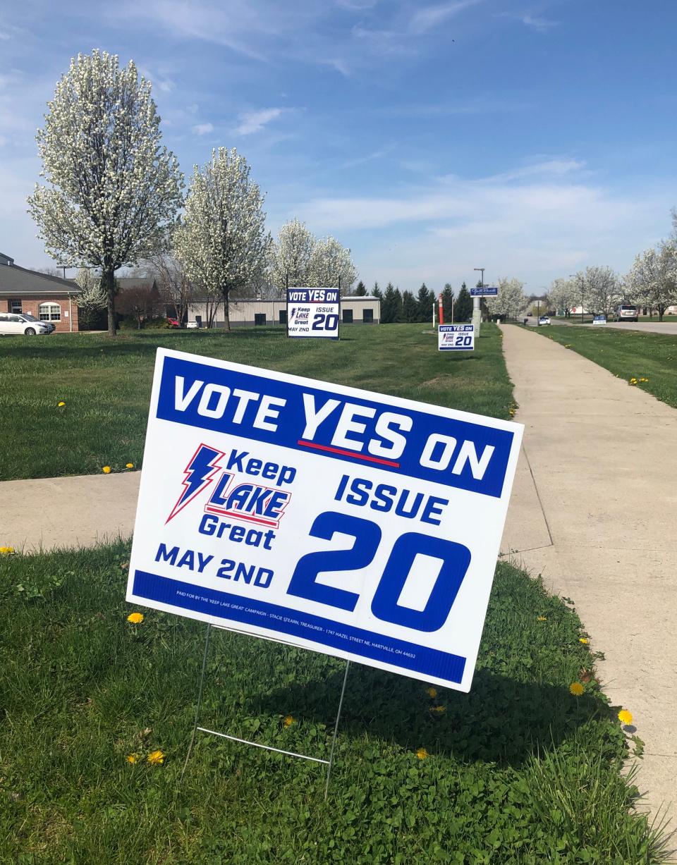 Lake Local Schools are seeking passage of an additional 13-mill operating levy (Issue 20) on the May 2 ballot. If it passes, the levy would generate  $8.3 million annually.