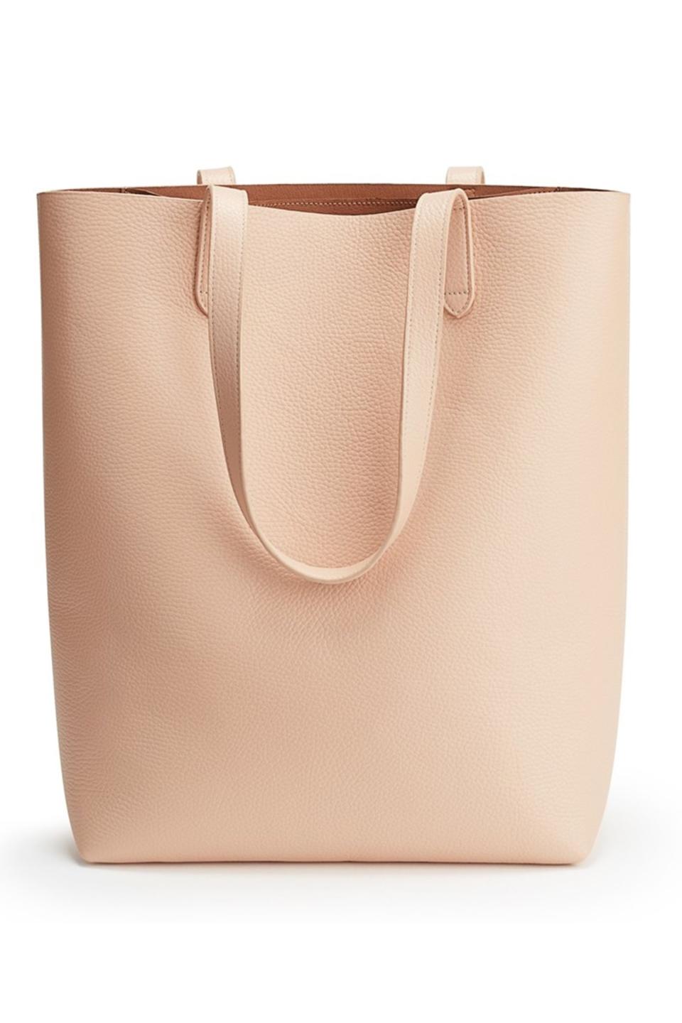 Tall Structured Leather Tote