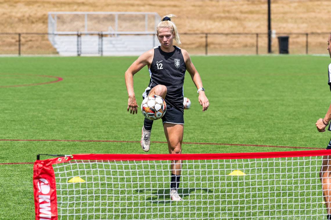 Lexington Sporting Club women’s soccer forward Marykate McGuire takes part in a training session. McGuire played college soccer at Duke and Ole Miss.