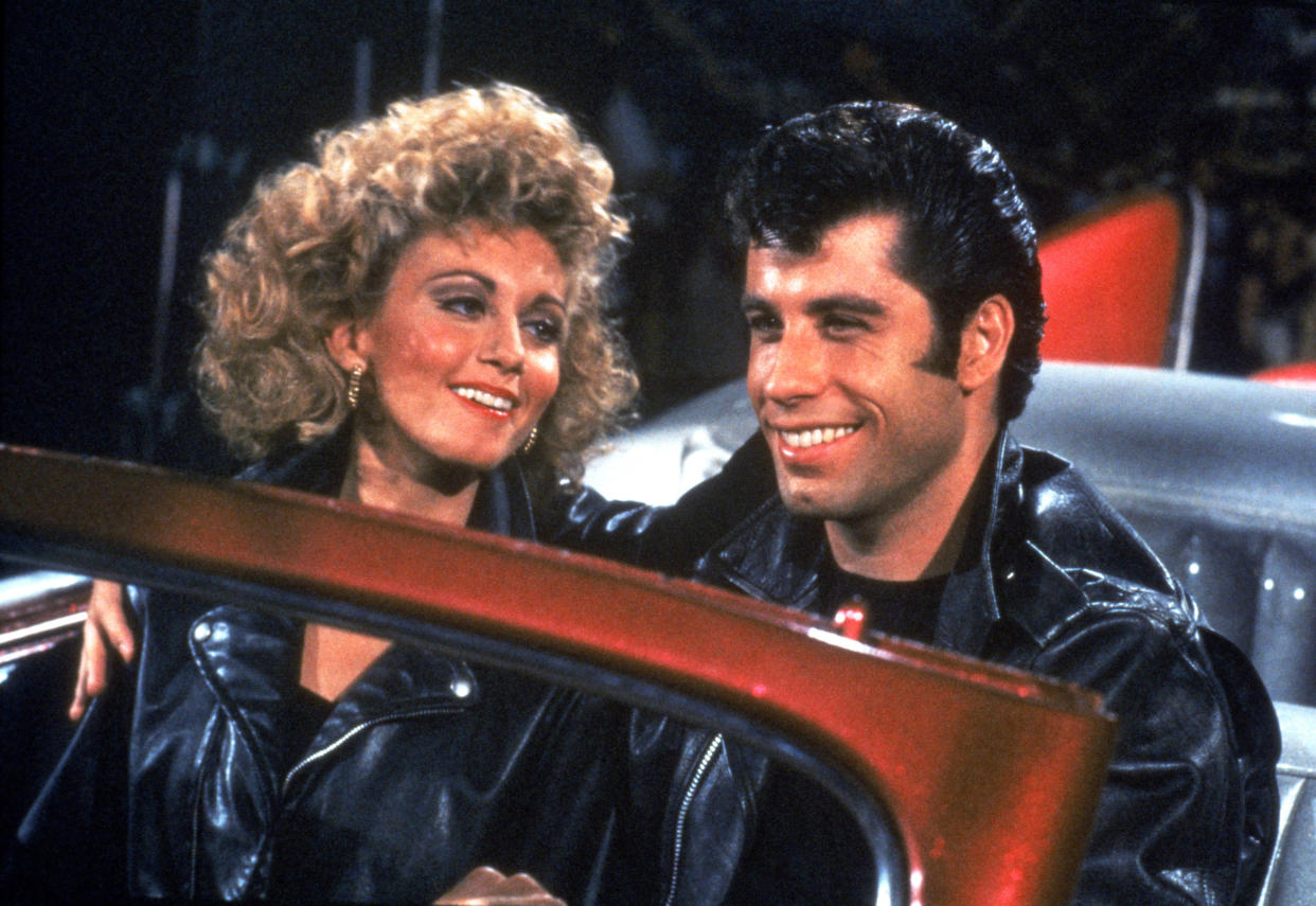 Olivia Newton-John, and John Travolta in ‘Grease,’ 1978 - Credit: Everett Collection