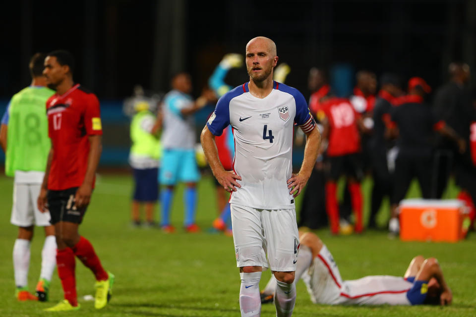 Michael Bradley and the U.S. were left stunned in Trinidad. (Getty)