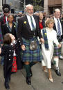 FILE - In this file photo dated Saturday, April 6, 2002, Scottish actor Sean Connery, center, leads a procession up New York's Sixth Avenue as part of a bagpipe band of about 10,000, billed as the world's largest pipe and drum parade. The parade was to benefit cancer victims through the Marie Curie Cancer Care organization, and the New York-based Gilda's Club Worldwide, a support network named after the late actress Gilda Radner. Scottish actor Sean Connery, considered by many to have been the best James Bond, has died aged 90, according to an announcement from his family. (AP Photo/ Stephen Chernin, FILE)