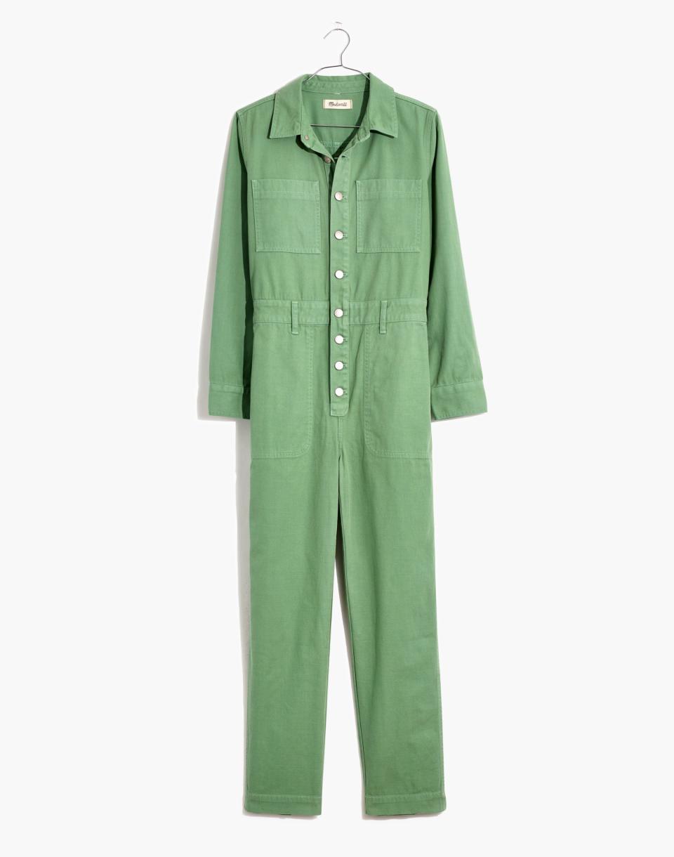 2) Garment-Dyed Relaxed Coverall Jumpsuit