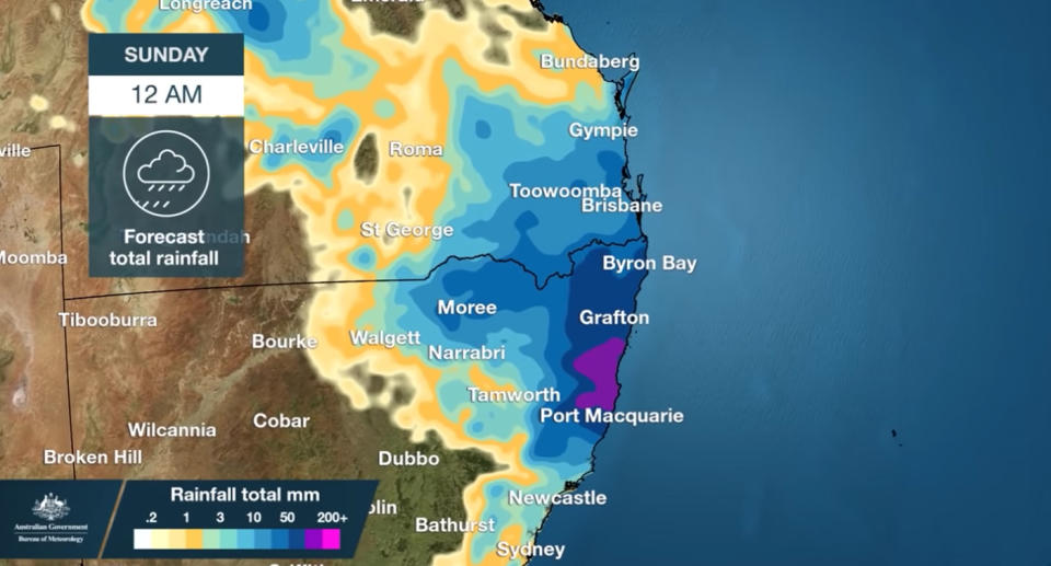 BOM maps show the area at greatest risk of severe weather conditions