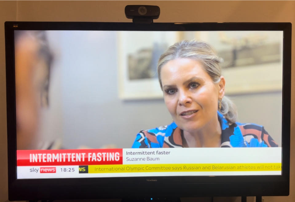 Journalist Suzanne Baum appeared on Sky News to share her experience of Intermittent Fasting. (Supplied)