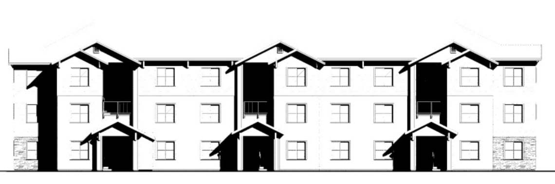 A rendering of the apartment buildings, which would be included in the Promenade Cottages Subdivision. Mark Kelly, of Lesley’s Mobile Estates LLC, a Hailey-based development company, proposed the project in Meridian.