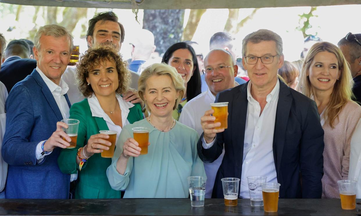 <span>Ursula von der Leyen in Spain last week to take part in the People's party campaign for the European parliament elections.</span><span>Photograph: Lavandeira Jr./EPA</span>