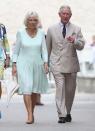 <p>As part of the Royal Tour of Columbia and Mexico, Camilla sported this light blue long-sleeved day dress in Cartagena, Colombia</p>