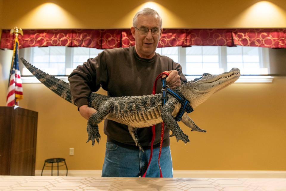 Joie Henney, pictured here with Wally in 2019, says he just wants Wally back and return home to Pennsylvania.