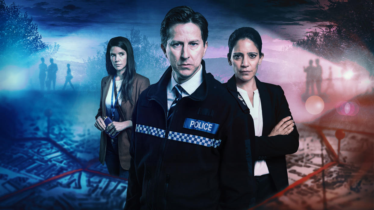 Lee Ingleby, Sonya Cassidy and Vineeta Rishi star in ITV true crime drama The Hunt For Raoul Moat. (ITV)