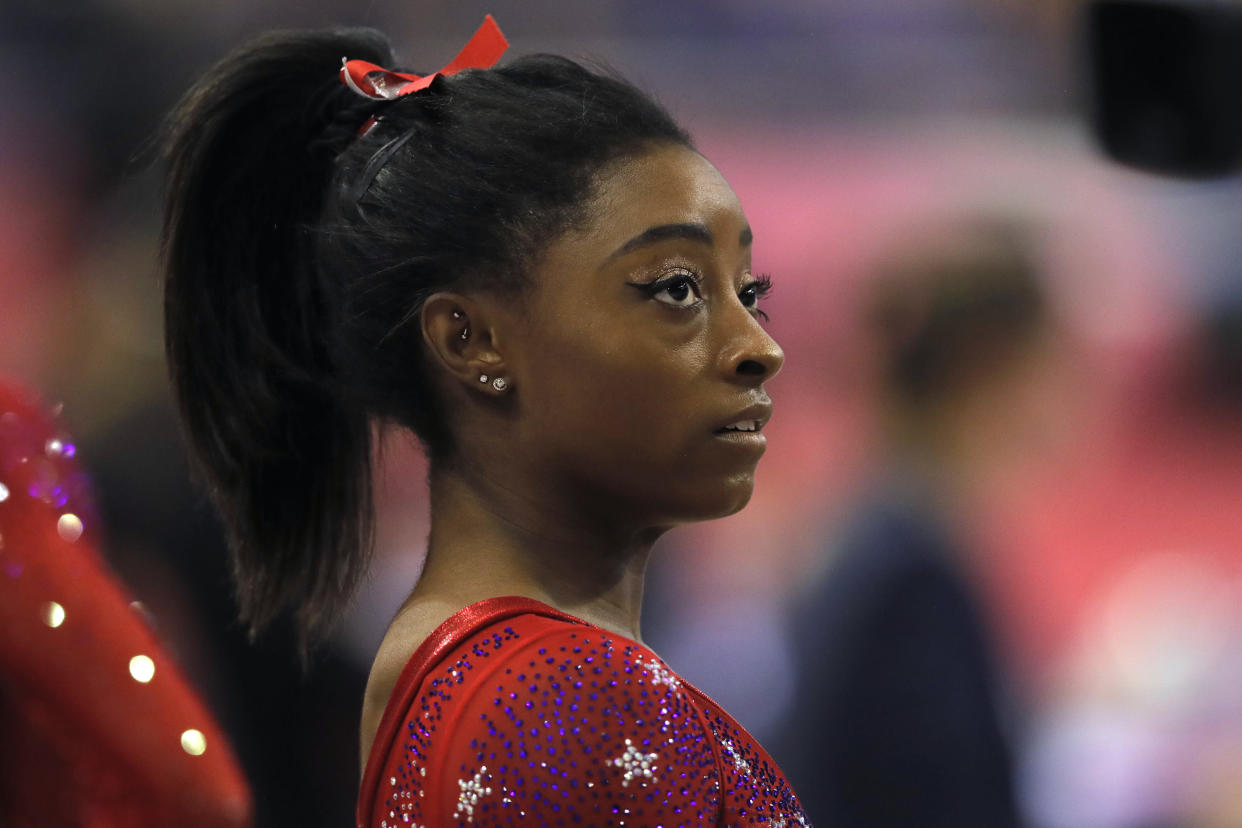 USAG denied that social media pressure from Simone Biles played a role in the decision to fire a newly-hired medical director. (AP)