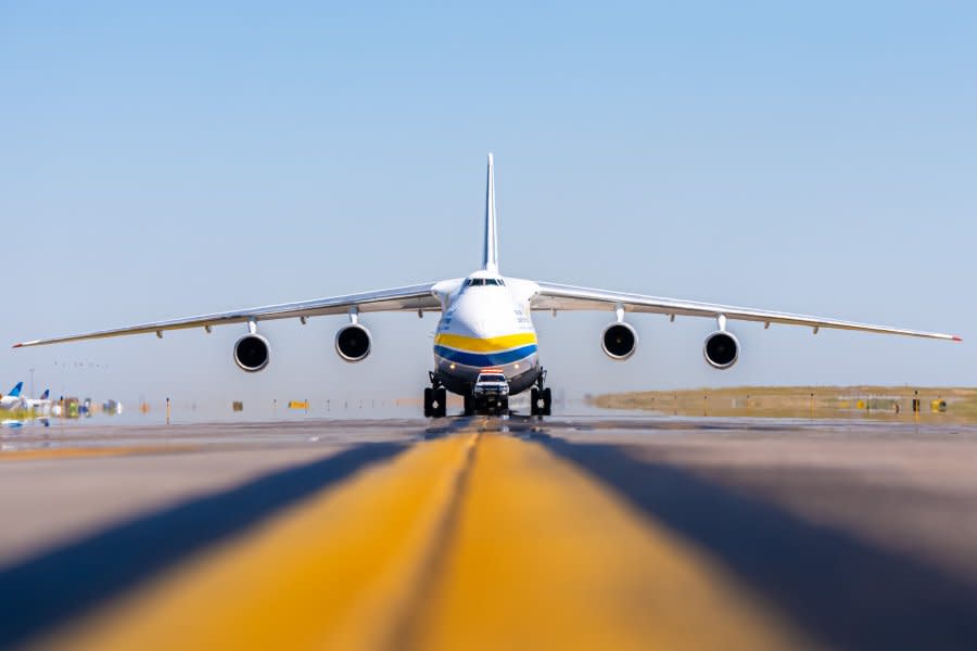 Denver International Airport shared these photos of an Antonov 124 Ruslan plane that touched down on Tuesday, June 25, in Denver.