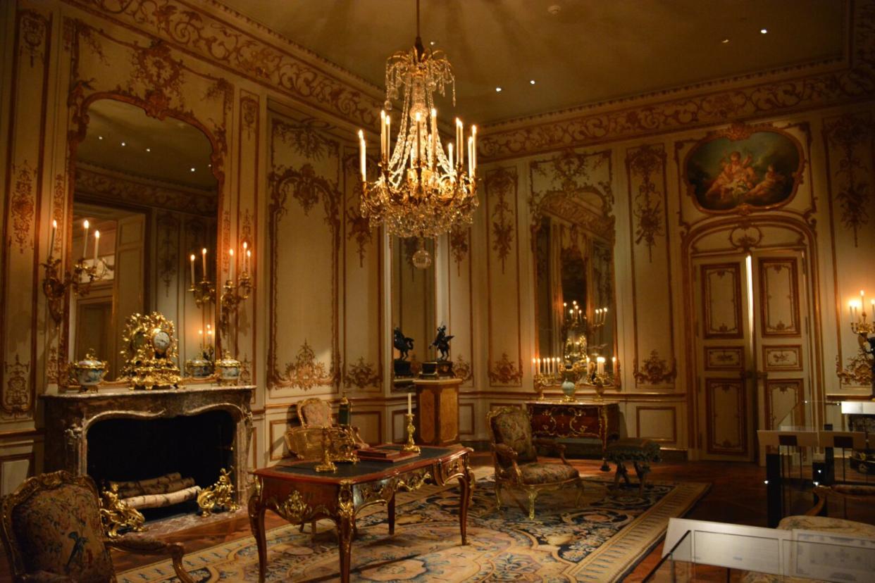 inside bedroom of a castle