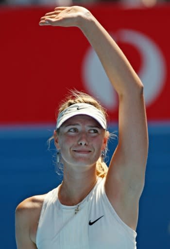 Maria Sharapova waved to the crowd after beating Ana Ivanovic in the 2008 Australian Open final