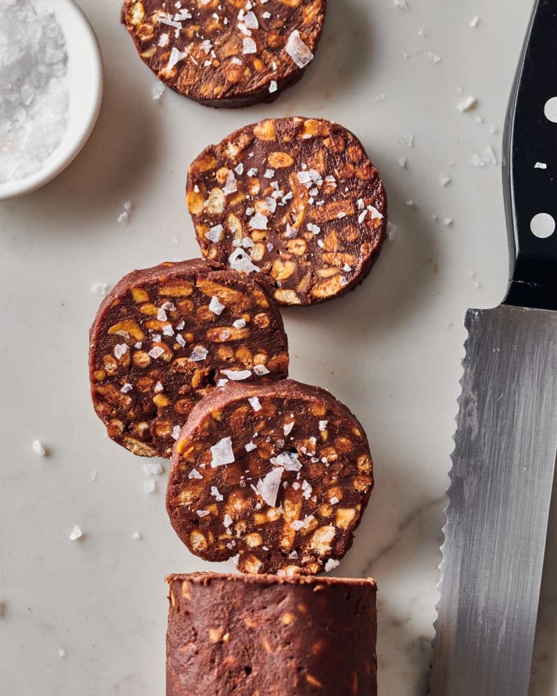 Chocolate Peanut Butter Slice-and-No-Bake Cookies