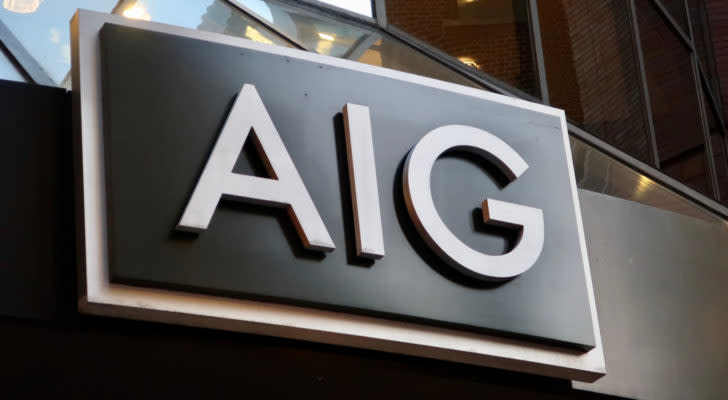 American International Group (AIG) logo on a corporate building