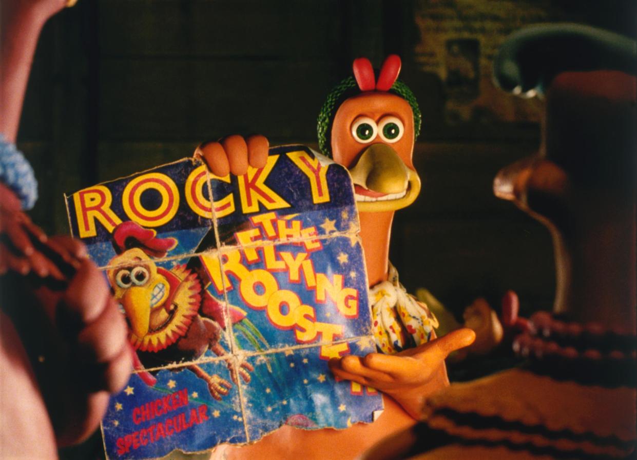 370922 01: Ginger, with the voice of Julia Sawalha, shows the chicken flock how to escape from Tweedy''s Egg Farm in the clay animation comedy ''Chicken Run'' premiering June 23, 2000. (Photo by DreamWorks)