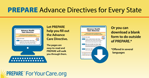 Let PREPARE help you fill out the advance care directive