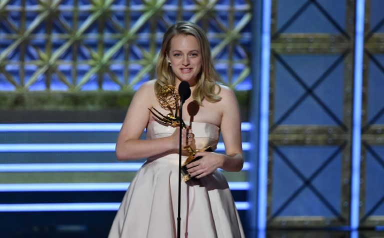 Elisabeth Moss was named outstanding lead actress in a drama series for "The Handmaid's Tale"