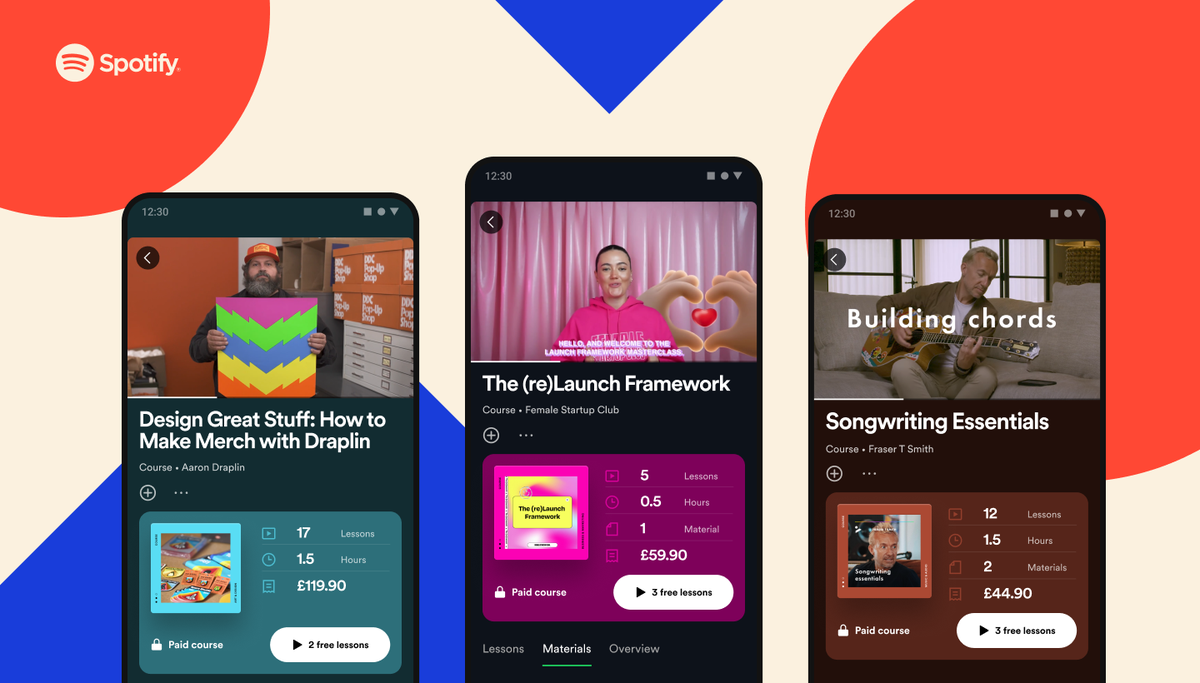 Spotify's video learning courses are now available in the UK thanks to an update to the platform’s mobile apps (Spotify)