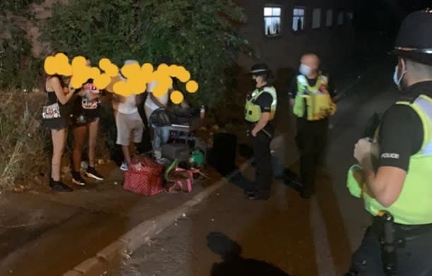 West Midlands Police officers breaking up one of the illegal raves over the weekend. (West Midlands Police)